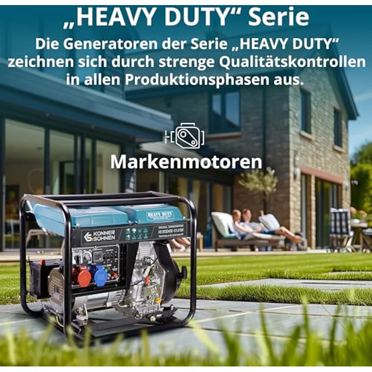 Könner & Söhnen KS9100HDE-1/3 ATSR Diesel-Stromgenerator, 6.5 kW Notstromaggregat mit VTS-Technologie und 15 L Tank – Bild 3
