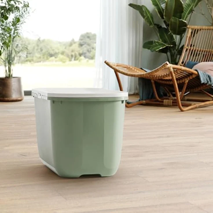 Savic Katzentoilette Hop In, Katzenklo mit oberem Einstieg, weiß/grün – Bild 2