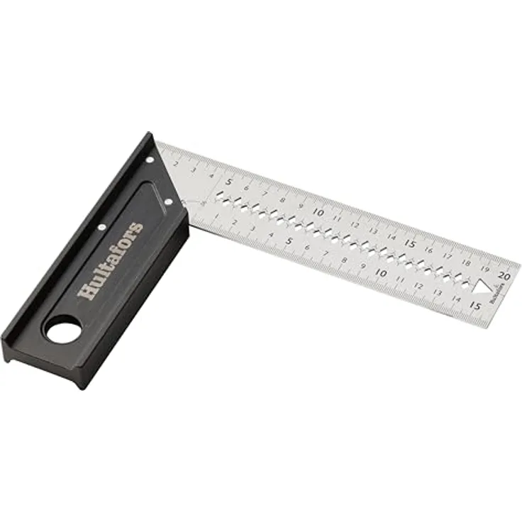 Hultafors Winkel Pro 205mm x 45mm, Aluminium mit Toleranz von ±0,03°, 45°/90°/135°, Anreißfunktion & Mittellinie, Messfunktion für Längen & Winkel, Made in EU, Modell 260303