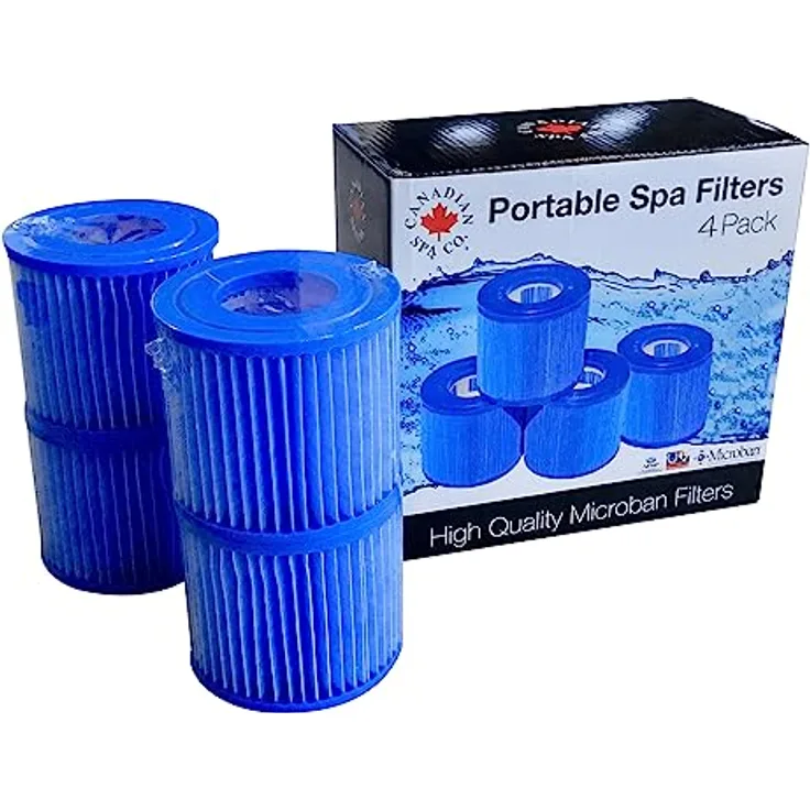 Canadian Spa Filterset für portable Whirlpools, 4er Pack, antimikrobielle Beschichtung, optimiert Pumpenleistung
