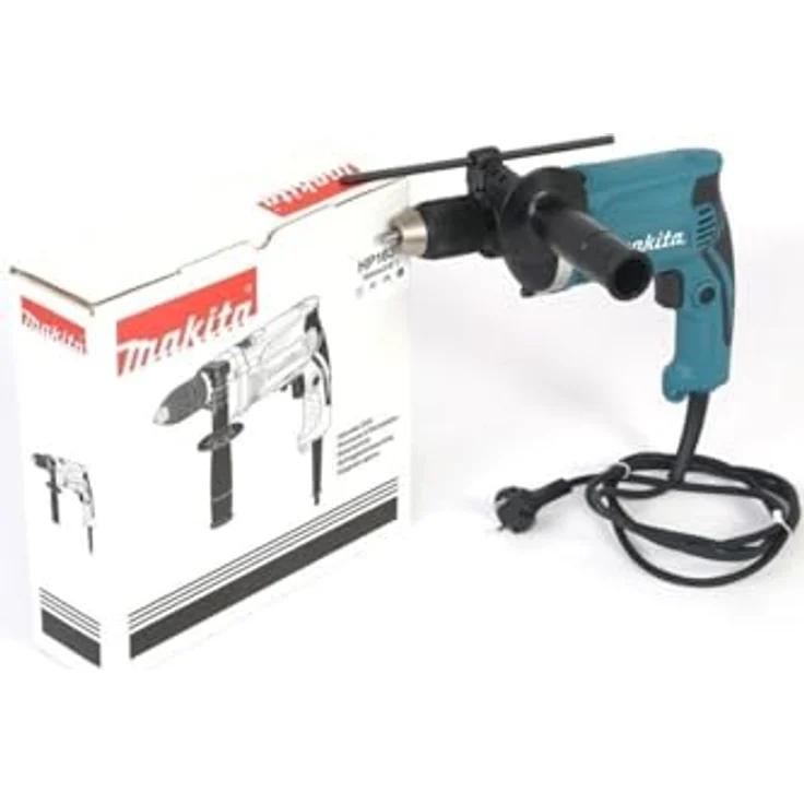 Makita HP1631 Schlagbohrmaschine, 710 W, 230 V, Schwarz-Türkis – Bild 3
