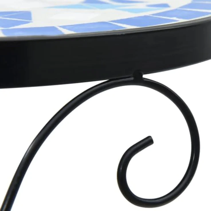 vidaXL Blumenständer, Pflanzenständer 3 Stk. Blau und Weiß Keramik, Mosaik-Design, robustes Eisen gestell, mediterrane Atmosphäre – Bild 6