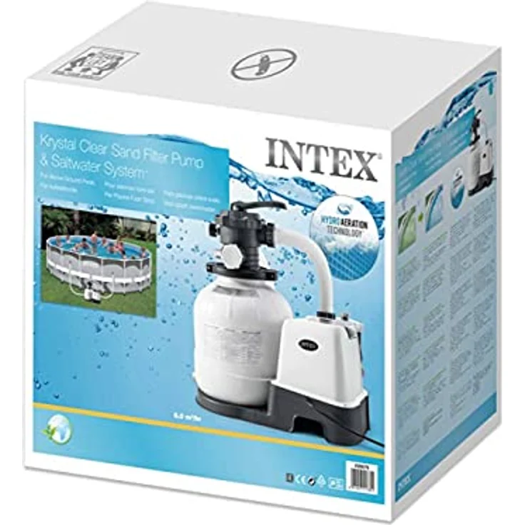 Intex 26676 Filterpumpe 7.900 l/h Salzwassersystem mit Chlorinator Sandfilteranlage – Bild 4
