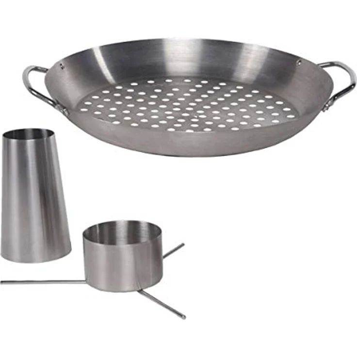SANTOS Geflügelhalter Hähnchenbräter Gemüsekorb Edelstahl 3-teilig, Ø 30 cm – Bild 7