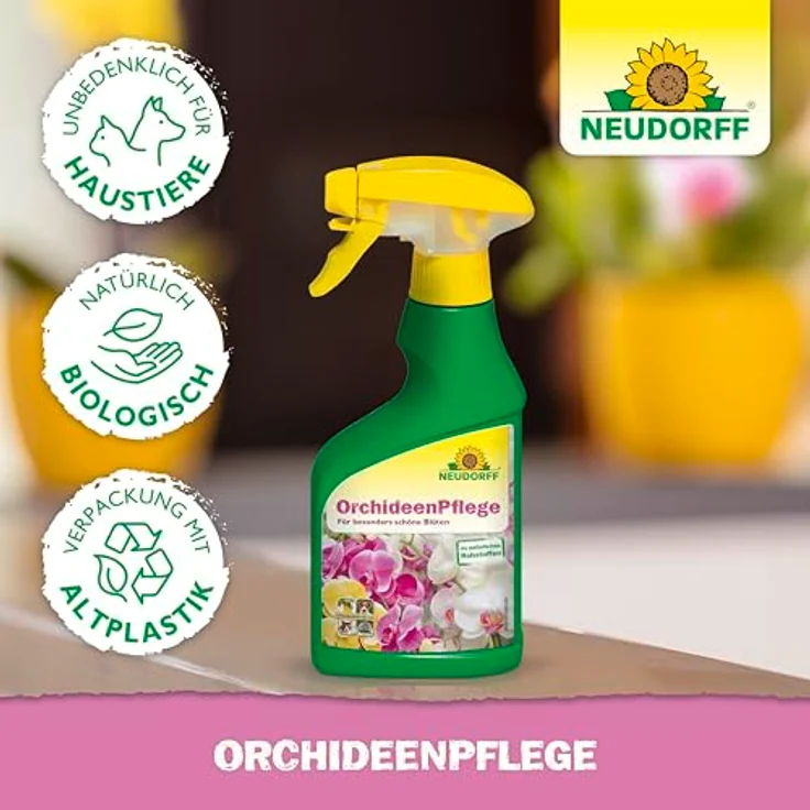 Neudorff OrchideenPflege, Blattpflege zur Förderung der Blütenbildung und des vitalen Wachstums, 250 ml, ohne Kalkflecken – Bild 5