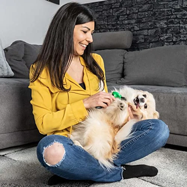 Fino Pet Hundebürste Größe S speziell für kleine Hunde bis 9 KG, ob für Kurzhaar oder Langhaar Hunde, hervorragend auch für Welpen, Pflegewerkzeug als Hundezubehör für Entfernung der Unterwolle – Bild 2