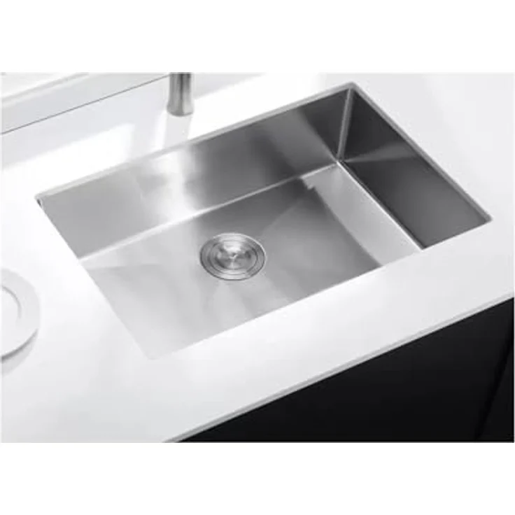 QLS Spülbecken SANTA, Edelstahl Unterbau, 74x44 cm mit Siphon INOX, gebürstete Satin-Optik, hitzebeständig – Bild 2