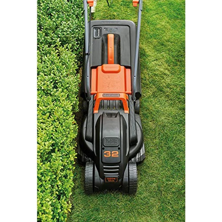 Black+Decker BEMW351GL2 Elektro-Rasenmäher -trimmer-Kit - 1.000 W, 32cm Schnittbreite, 3-fach axial Schnitthöhenverstellung, 35l Grasfangbehälter, inkl. 200W Einhand-Rasentrimmer – Bild 7