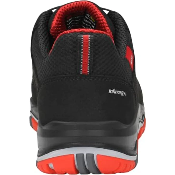 Elten Sicherheitssandale ALAN XXTP Easy ESD S1PS, schwarz-rot, Gr. 48 mit metallfreiem Durchtrittschutz und TPU/PU Sohle – Bild 5