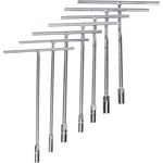 KS Tools 517.1180 T-Griff Steckschlüssel-Satz, 7-tlg., 8-14mm, matt satiniert, Chrom Vanadium