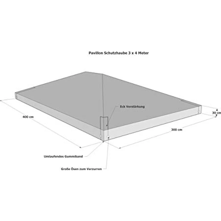 Grasekamp Schutzhaube 3 x 4 m für Pavillon Abdeckplane Plane Regenschutz – Bild 7