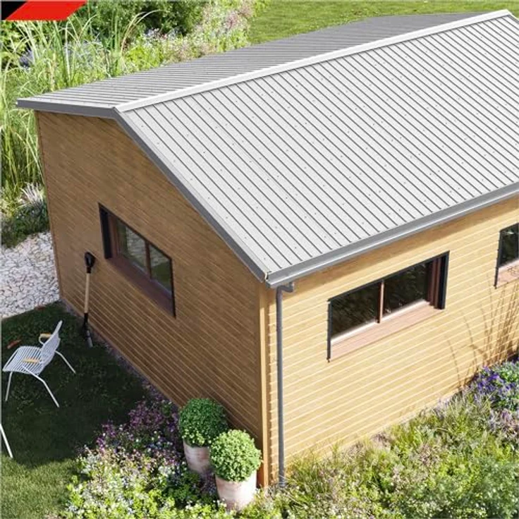 BRAVO International SMART Cover Set H12 Plus, 12 x Trapez-Abdeckblech 125 x 45 cm, 6,75 m², Stärke 0,35 mm, inkl. Schrauben, Weißaluminium – Bild 8