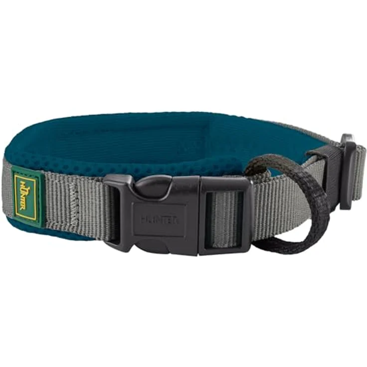 HUNTER Halsband Maldon, Petrol, atmungsaktives Mesh, robustes Nylon, lautlos & allergikerfreundlich, Zugentlastung, integriertes Adresslabel, Größe S – Bild 2