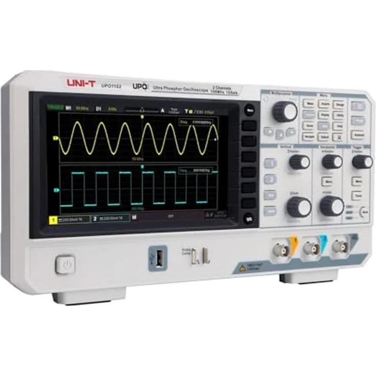 Uni-T UPO1102 Digital-Oszilloskop, 100 MHz Bandbreite, 56 Mpts Speichertiefe, mit DVM-Modul und erweiterter Triggerfunktion – Bild 3
