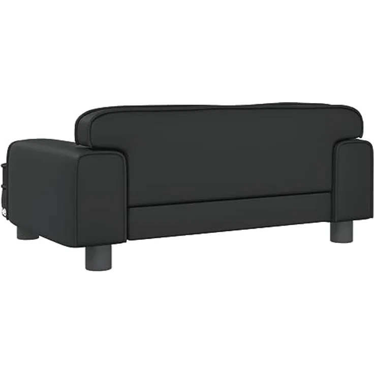 vidaXL Hundebett Schwarz 70x45x30 cm Kunstleder – Bild 5