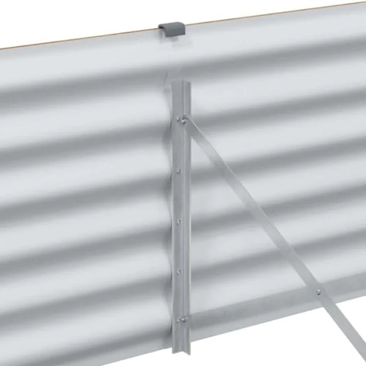 vidaXL Hochbeet aus verzinktem Stahl, hellbraun, 390 x 50 x 36 cm mit sicherheitsoptimierten Kanten und wetterbeständigem Design – Bild 9