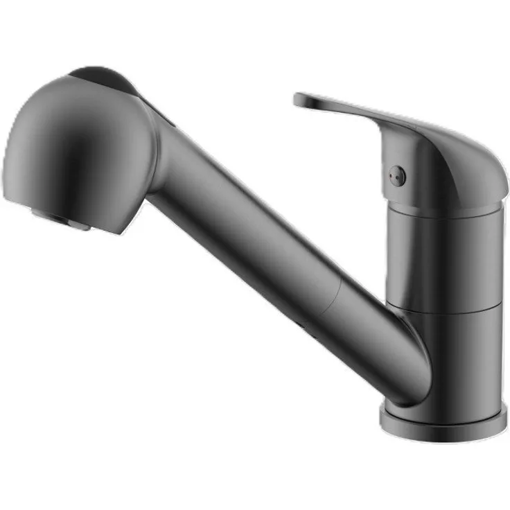 Primaster Einhebel-Spültischarmatur Hamm, Küchenarmatur mit ausziehbarer Handbrause, Gunmetall, 2 Strahlarten, geräuscharme 40-mm-Kartusche