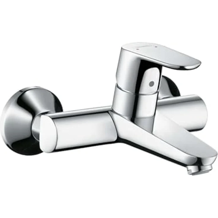 hansgrohe Focus Chrom, Badarmatur mit AirPower, EcoSmart und QuickClean Technologie, Ausladung 180 mm – Bild 1