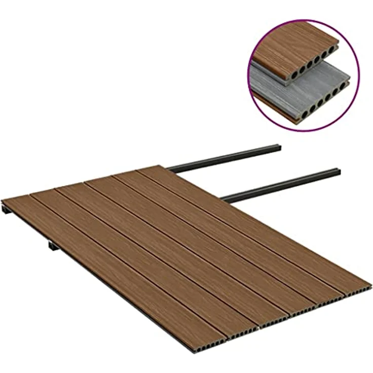 WPC Terrassendielen mit Zubehör Braun und Grau 15 m² 4 m – Bild 5