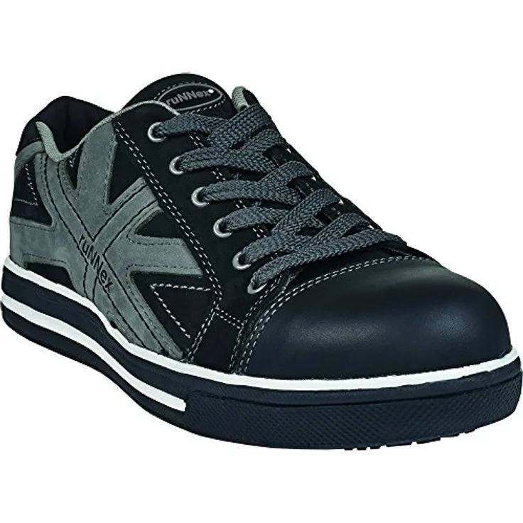 ruNNex RUNNEX® S3-Sicherheitshalbschuhe SportStar, hydrophobiertes Nubuk- und Glattleder, rutschfeste Gummilaufsohle, Alu-Protection Kappe, metallfreier Durchtrittschutz