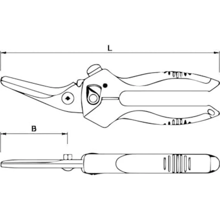 Peddinghaus MOB Outillage Universalschere gebogene Form 200mm, Edelstahl, selbstschärfende Klingen, rutschhemmende gezahnte Schneide – Bild 3