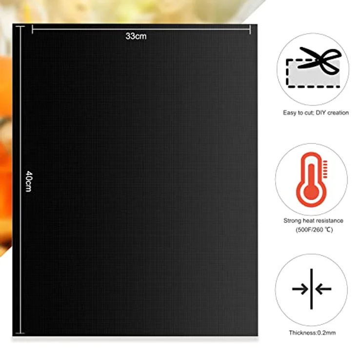 Homealexa Grillmatte 5er Set, Antihaft BBQ Grillmatten 40x33cm, wiederverwendbar, PFOA-frei, hitzebeständig bis 260°C für Gasgrill und Holzkohlegrill – Bild 2