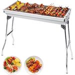 AGM Holzkohlegrill Camping Grill Holzkohle,Klappgrill Tragbarer Grill,Für Camping Garten Picknick Party, 73x 33x 71 cm, für 5-10 Personen