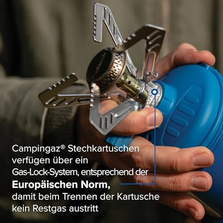Campingaz Gaskocher Camping 206 S, robuster Gaskocher mit Kunststoffglocke, Ø 13,5 x 19 cm, 1,25 kW, ideal zum Campen und Wandern – Bild 4