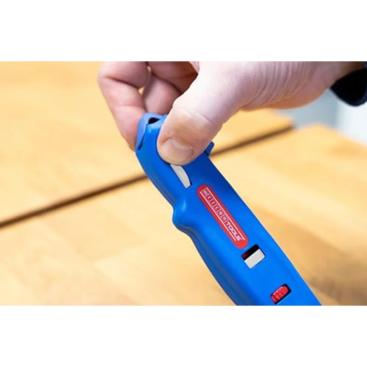 WEICON TOOLS Kabelmesser No. S 4-28, Abisoliergerät für Spiral-, Rund- und Längsschnitte von 4-28 mm Ø, integriertes Sicherheitsmesser, Made in Germany – Bild 4