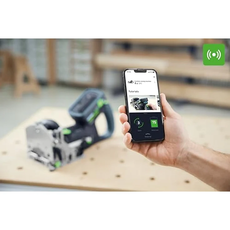 Festool DOMINO DFC 500 E-Basic, Akku-Dübelfräse mit ergonomischem Handgriff und präzisem Pendelfräsprinzip – Bild 4