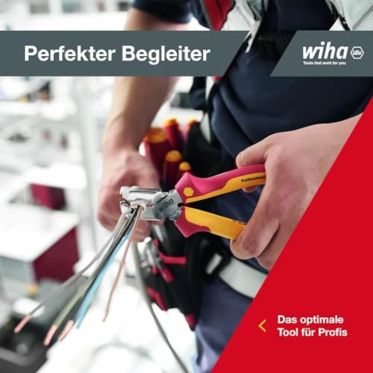 Wiha Installationszange TriCut Professional electric VDE (38552), Seitenschneider  Abisolierzange  Abmanteln, Kombizange isoliert, Elektrikerzange, für Abzweig- und Verteilerdosen, 170 mm – Bild 6