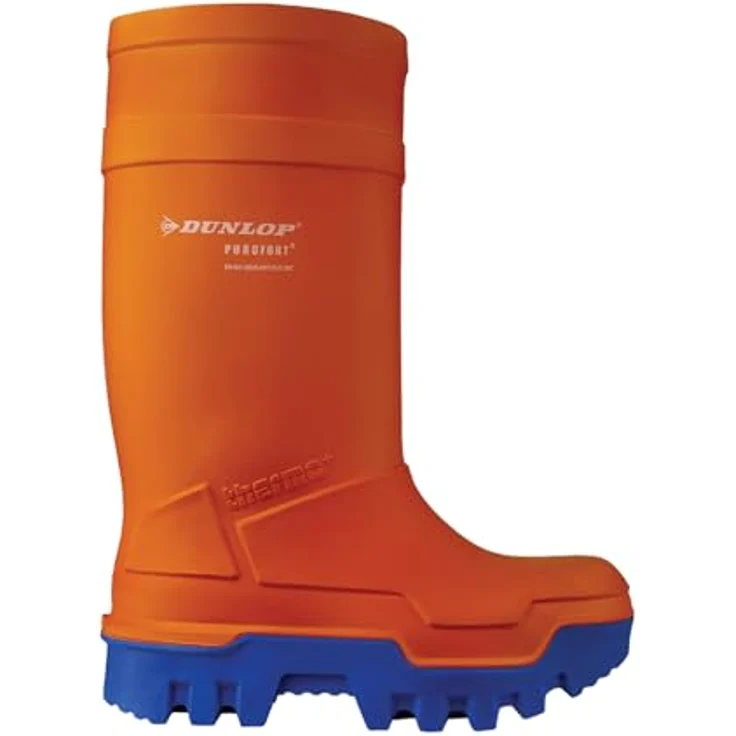 Dunlop PuroFort Thermo+, Sicherheits-Gummistiefel mit Stahlkappe, für Temperaturen bis -50 °C, orange/blau, Gr. 46 – Bild 4