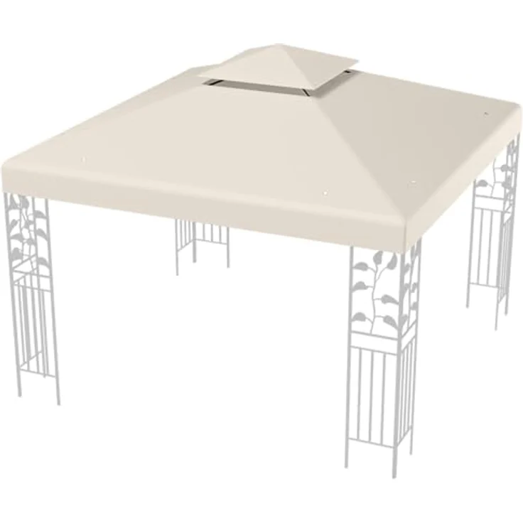 COSTWAY Pavillon-Schutzhülle Dachplane für Pavillon beige – Bild 2