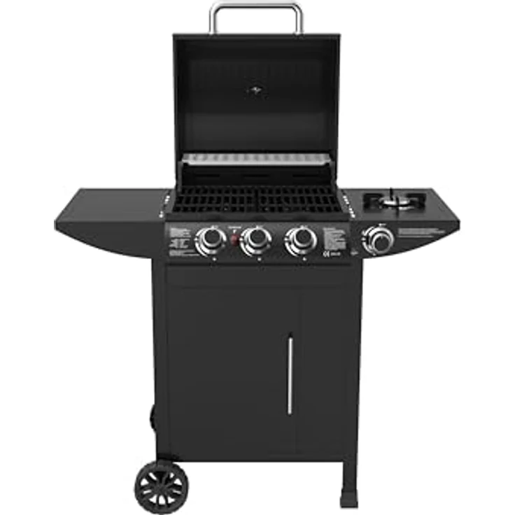 El Fuego® „San Francisco“ Gasgrill AY 5632, 3+1 Brenner aus Edelstahl, Gusseisen Grillrost, mit Thermometer und Seitenbrenner, inkl. Gasschlauch und Druckminderer – Bild 2