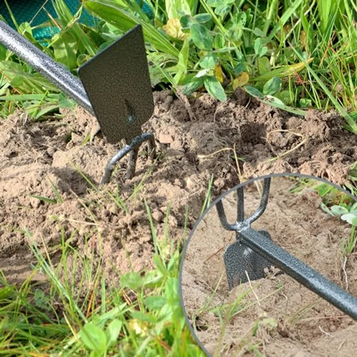 com-four® 6-teiliges Garten-Werkzeug-Set - Gartenset mit Doppelhacke, Kleingrubber, Fugenkratzer, Handrechen, Blumenkelle - Gartenwerkzeug für Pflanzen und Gartenarbeit (6-teilig Gartenset) – Bild 3