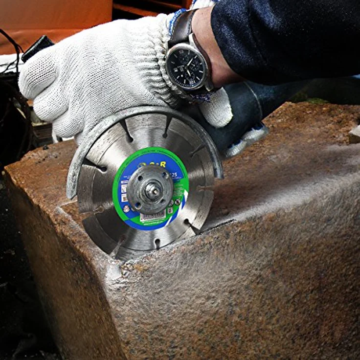 S&R Diamantscheibe 125 x 22,23 mm, Industrie-Qualität für Trennen von Granit, Stein, Marmor und Beton, kompatibel mit Winkelschleifern und Tischsägen – Bild 2