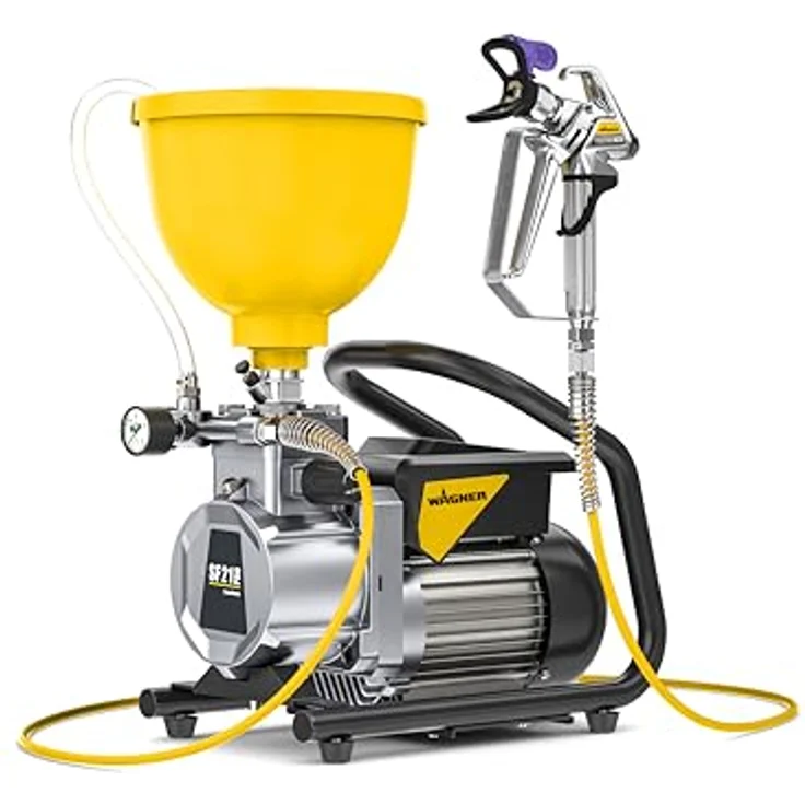 WAGNER Membranpumpe SuperFinish 21 Pro, Airless Lackiergerät mit 2,1 l/min Fördermenge, inkl. 3,7-Liter-Oberbehälter und Vector Pro Pistole – Bild 2