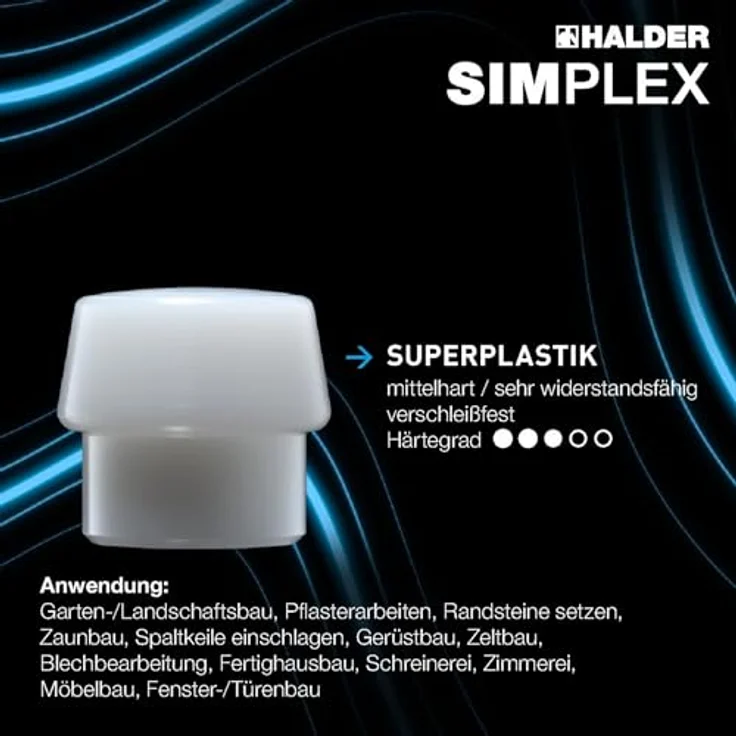 SIMPLEX-Schonhämmer, mit Stahlgussgehäuse und hochwertigen Holzstiel | Ø=30 mm | 3017.030 – Bild 8