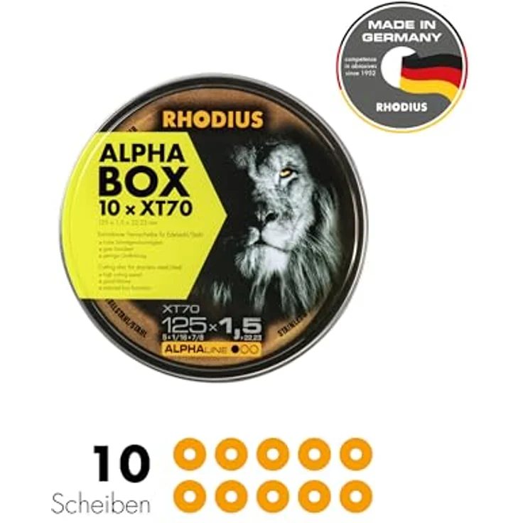 RHODIUS ALPHAline Extradünne Trennscheibe XT70 BOX 125 x 1,5 x 22,23 mm – Bild 4