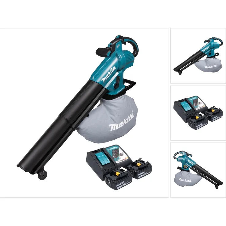 Makita DUB 187 RT2 Akku Laubbläser und Laubsauger 18 V Brushless, 2x Akku 5,0 Ah + Ladegerät