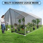 Kapler Hühnerstall, 2 x 3 x 2 m Hühnerhaus Freilaufgehege mit Sonnenschutzdach, Stahl Kleintierstall - Wasserdicht, Winterfest, mit separater Futtertür