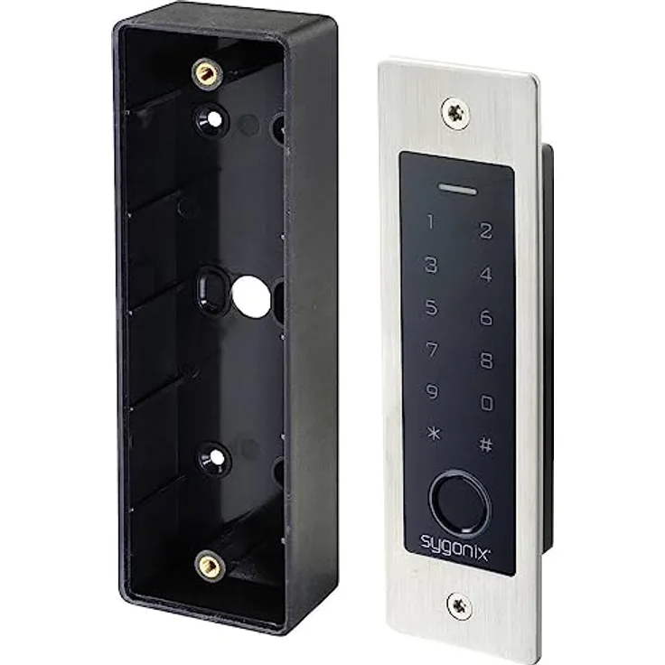 Sygonix SY-5231014 Fingerprint/RFID Zugangssystem Unterputz 12 V/DC, 18 V/DC IP55 mit beleuchteter Tastatur