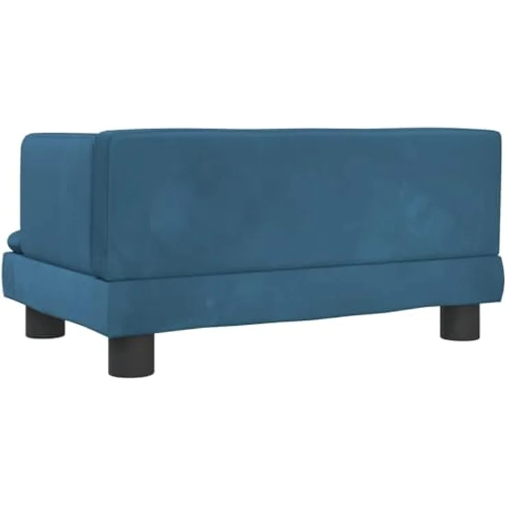 vidaXL Hundekorb Hundebett Blau 60x40x30 cm Samt Körbchen Hundesofa mit robustem Kiefernholzrahmen und bequemer Schaumstoffpolsterung – Bild 5