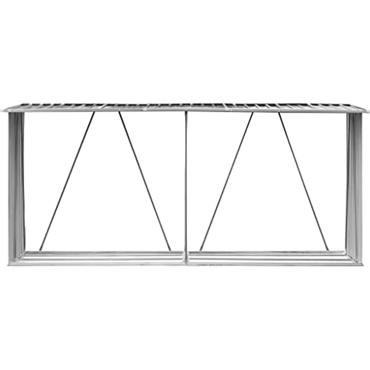 vidaXL Brennholzlager Kaminholzunterstand Brennholzregal Brennholzunterstand Kaminholzständer Holzlager Verzinkter Stahl 330x84x152cm Anthrazit – Bild 4