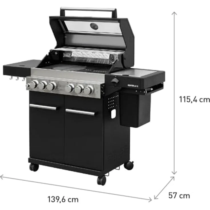 Feuergott Gas-Grillstation Hektor 4B-S mit Infrarotbrenner und Seitenkocher, inkl. Abdeckhaube – Bild 5