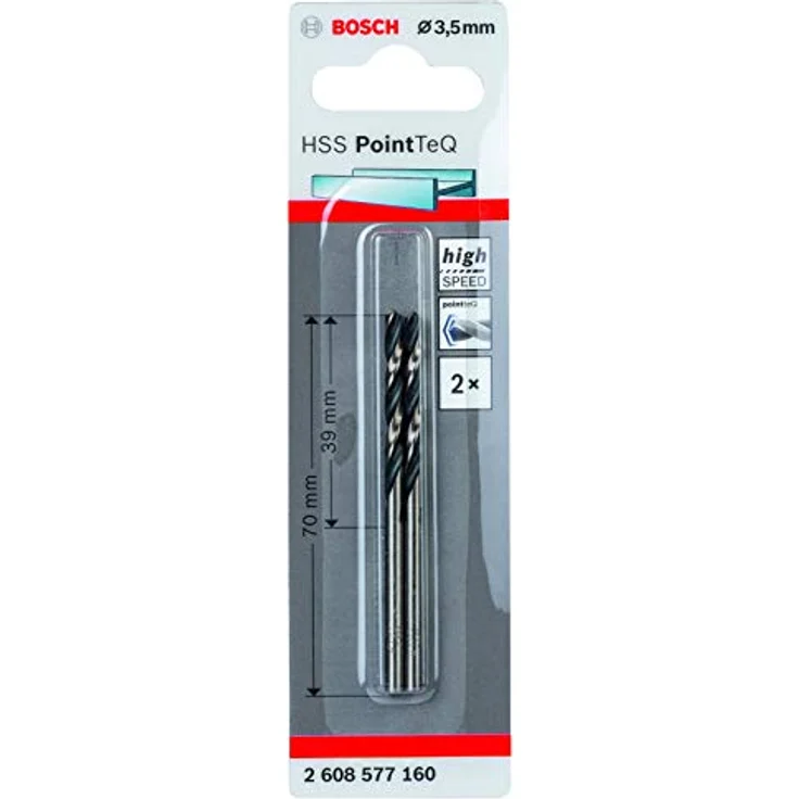 Bosch Accessories 2608577160 HSS-Spiralbohrer PointTeQ, 3,50 mm, selbstzentrierend, für Metall und Kunststoff – Bild 1