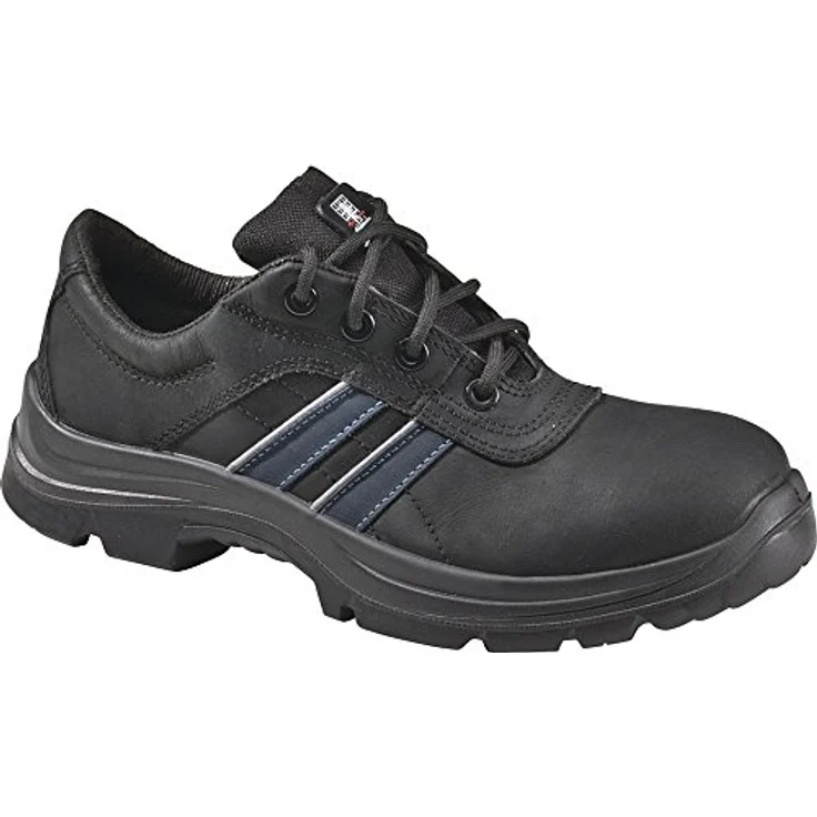 Lemaitre Schnürschuh Andy Low We.XXL S3/49, Sicherheitshalbschuh aus schwarzem Büffelleder mit reflexiven Elementen und durchtrittsicherer Einlage – Bild 1