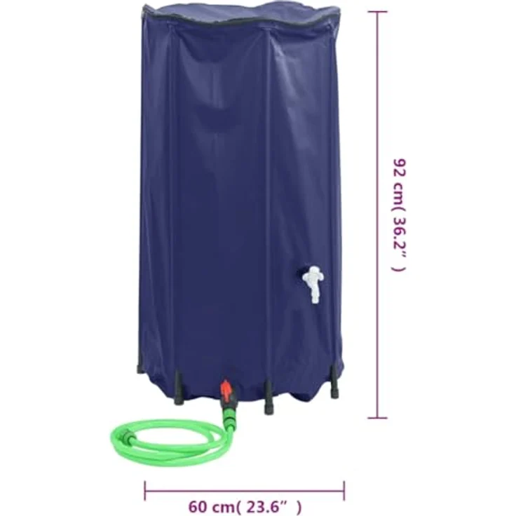 vidaXL Bewässerungssystem Wassertank faltbar, 250 L PVC mit Wasserhahn, blau, ideal für Gartenbewässerung und Outdoor-Aktivitäten – Bild 9