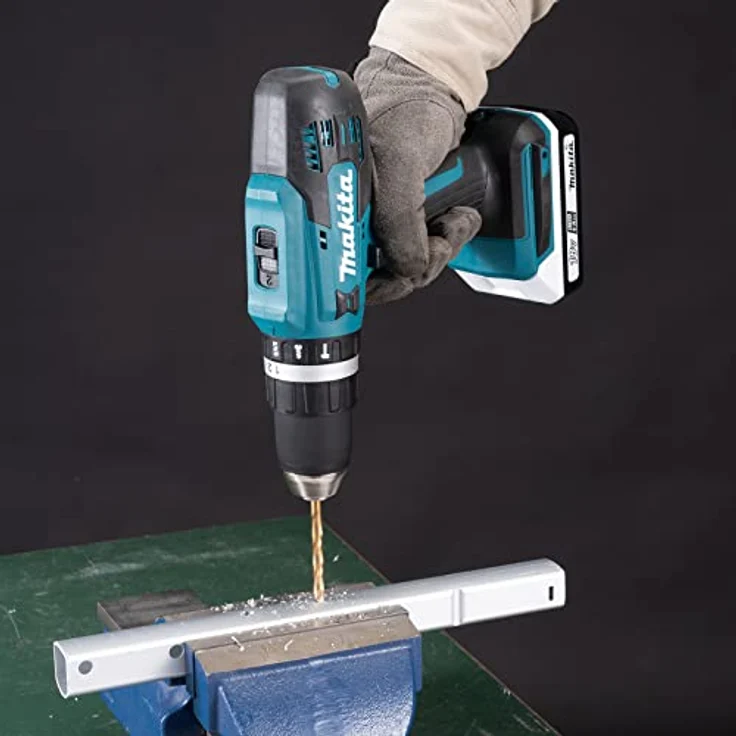 Makita HP488DAEX1, 18V 42 Nm Schlagbohrmaschine mit 2 Batterien (BL1820G) und Ladegerät, 74-teiliges Zubehörset – Bild 3