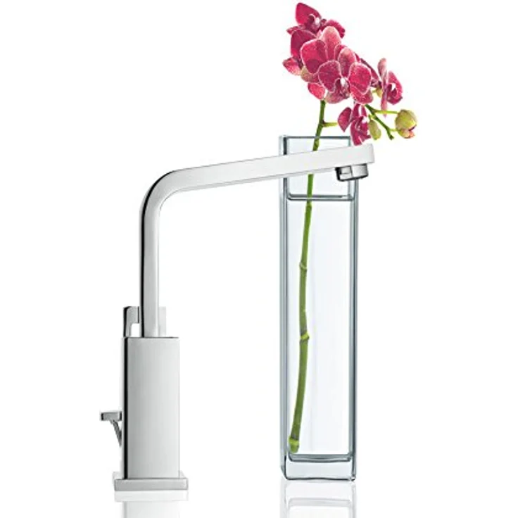 Grohe Eurocube Waschtischarmatur 2313500E, mit SilkMove 2, EcoJoy 5,7 l/min, schwenkbarem Rohrauslauf und StarLight Oberfläche – Bild 2